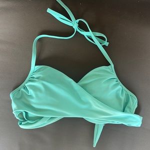 Teal halter tie bikini top
